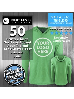 50 - NEXT LEVEL N6021 Next Level Adult Triblend Long-Sleeve Hoodies Special Package